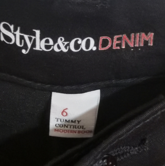 womens style & co tummy control modern boot super stretch mid rise jeans size 6 - Picture 6 of 9